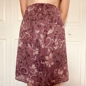 pink floral midi skirt